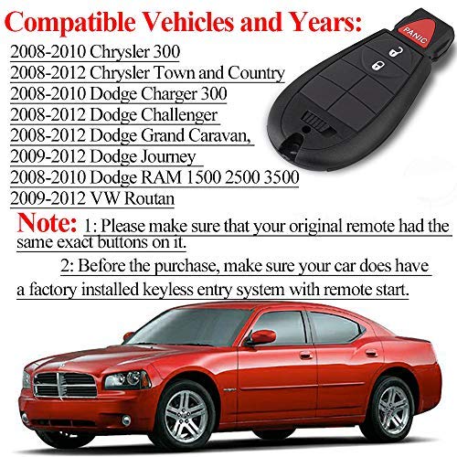  [AUSTRALIA] - SaverRemotes 3 Button Key Fob Compatible for Dodge Challenger, Charger, Grand Caravan, Chrysler 300, RAM 1500 2500 3500 Keyless Entry Remote Replacement for M3N5WY783X IYZ-C01C