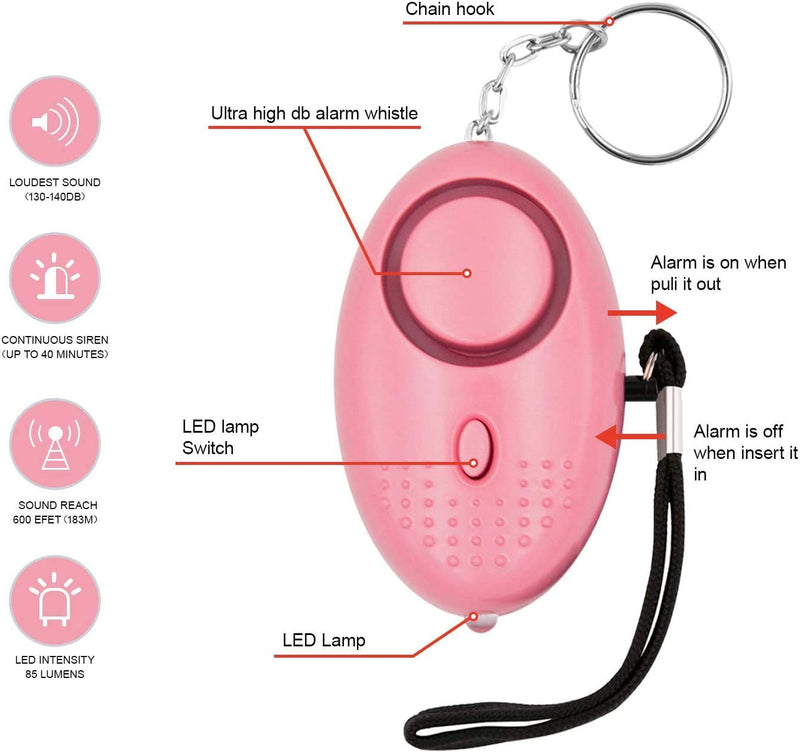  [AUSTRALIA] - Safe Sound Personal Alarm, 12 Packs 140DB Personal Security Alarm Keychain with LED Lights, Emergency Safety Alarm for Women, Men, Children, Elderly