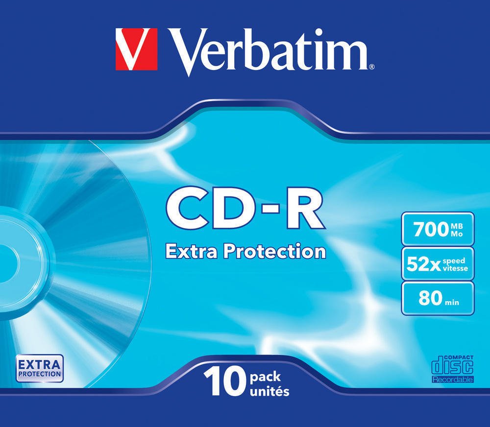  [AUSTRALIA] - Verbatim CD-R80 Slim Case Pk 10 cdr recordable discs 80min blank media