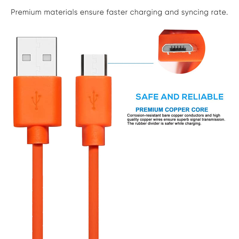  [AUSTRALIA] - Replacement USB Charger Charging Cable Cord for Ring Enabled Ring Video Doorbell 2/3/Plus / 4 (2020 Release) Power Cord, Peephole Cam,Doorbell Pro,Doorbell 2 3 Camera Battery Charging Cable (Orange) Orange