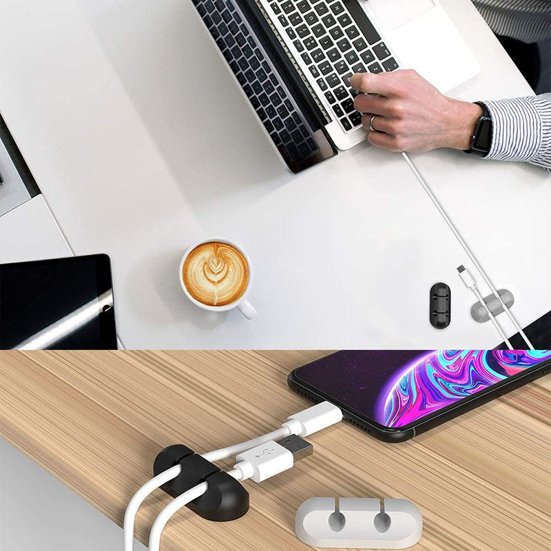  [AUSTRALIA] - Portable Adjustable Cell Phone Stand & 8 Pack Cable Clips Management