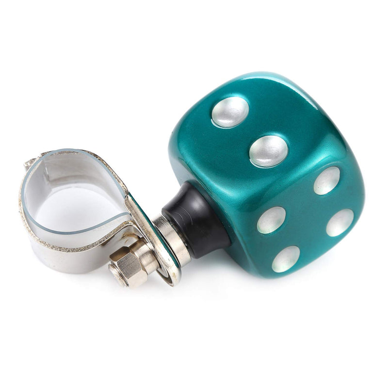  [AUSTRALIA] - Arenbel Steering Wheel Knob Dice Shape Suicide Spinner Power Handle Wheel Driving Knobs fit Most Universal Car Truck Tractor Boat, (Green, White) Green(White)