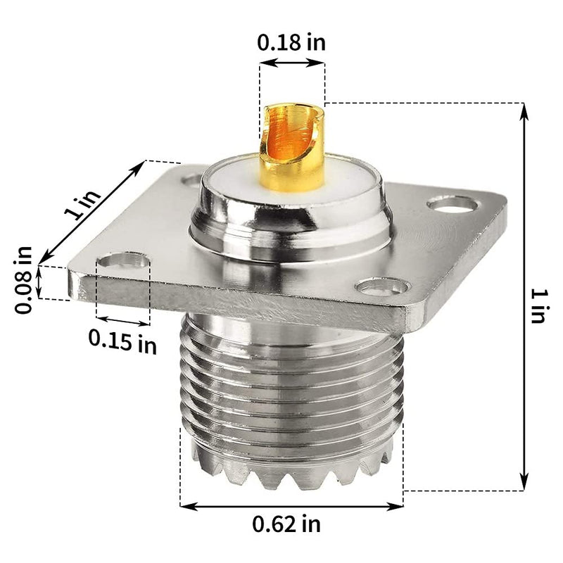  [AUSTRALIA] - wlaniot SO-239 Chassis Mount Connector SO239 Solder Connector UHF Female 4 Holes Panel Chassis Mount Flange Solder Cup Connector SO239 Bulkhead Connector 3pcs SO239 Chassis Mount