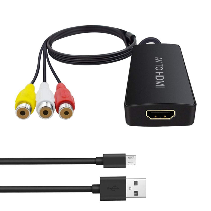  [AUSTRALIA] - Dingsun RCA to HDMI Converter, AV to HDMI Adapter, Composite/CVBS/Video Audio Converter Support 1080P/720P for HD TV/Display/Projector/PC/PS2/PS3/N64/STB/VHS/VCR/DVD/Blue-Ray Players etc.