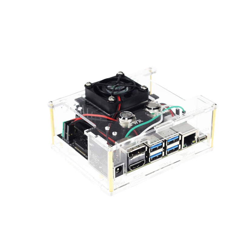  [AUSTRALIA] - Makeronics Acrylic Case/Enclosure (Transparent) for Jetson Nano B01,A02, 2GB Board with Camera Case | 5V PWM Cooling Fan | Power & Reset Control Switch | Assembly Instruction Included … Transparent (Support Both A02/B01 and 2GB)