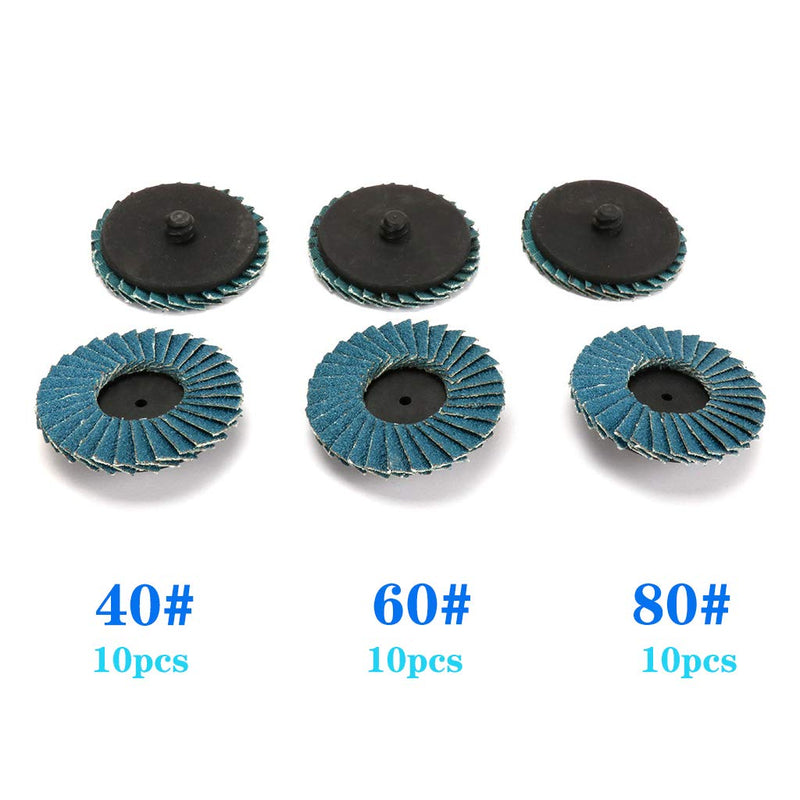  [AUSTRALIA] - 2 inch/50mm serrated discs 32 pieces grinding disc grit 40 grit 60 grit 80 for polishing deburring