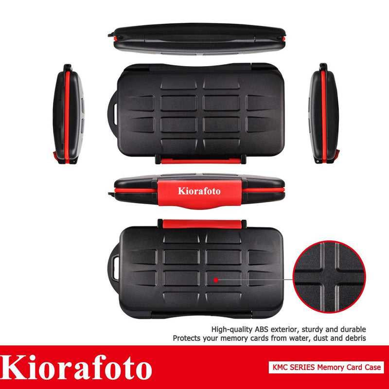  [AUSTRALIA] - Kiorafoto Professional Water-Resistant Anti-Shock Holder Storage SD SDHC SDXC TF Memory Card Case Protector Cover with Carabiner for 12SD Cards & 12 Micro SD Cards for 12 SD + 12 Micro SD