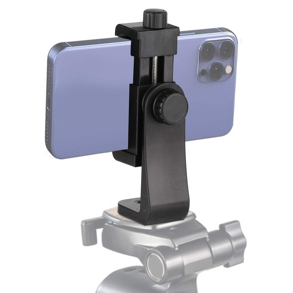  [AUSTRALIA] - Universal Smartphone Cell Phone Mount Holder Adapter for Tripods or Stands with Standard 1/4 Inch Mount Screw, can Rotates Vertically and Horizontally