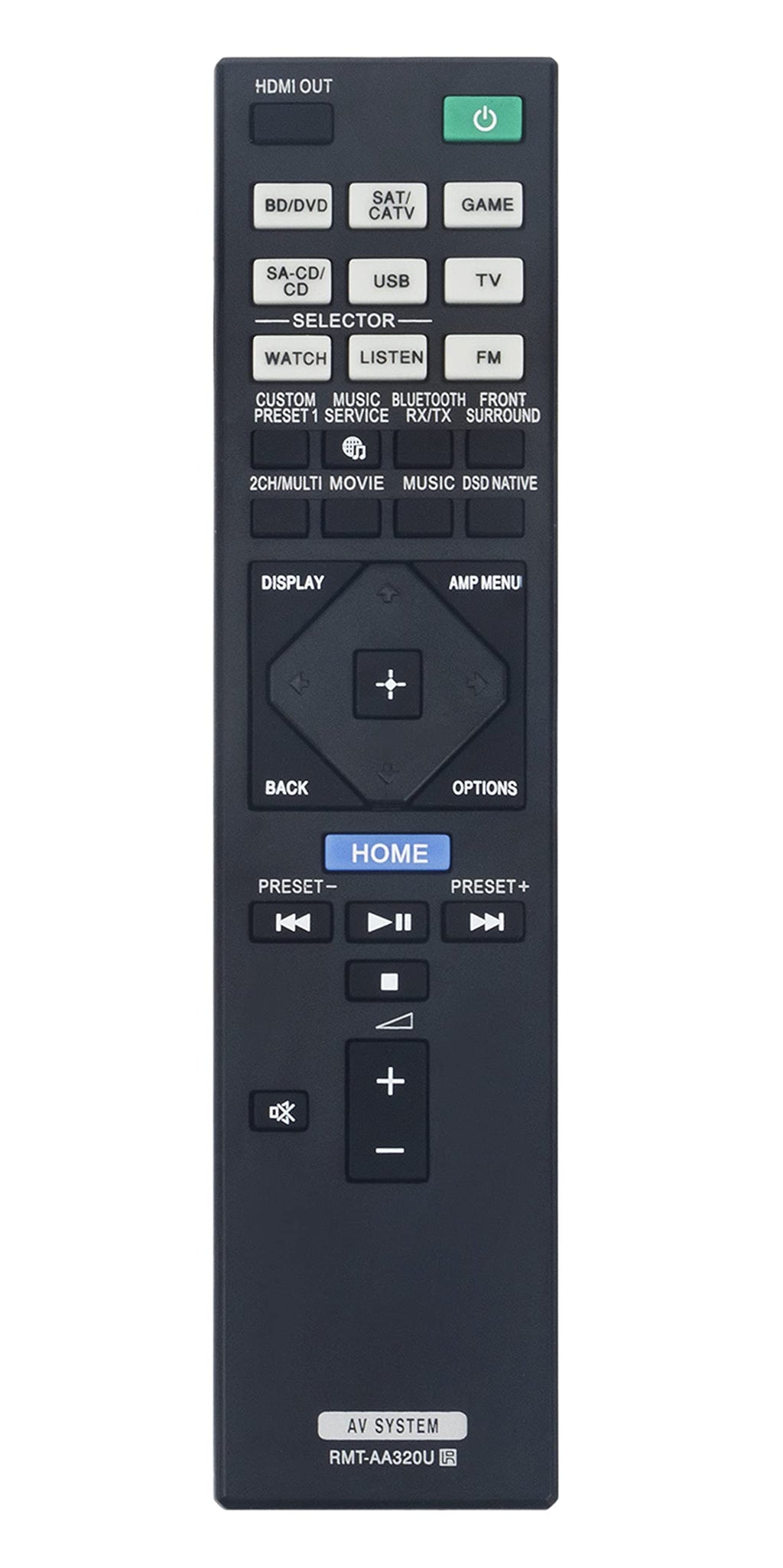  [AUSTRALIA] - RMT-AA320U Remote Controller Replacement for Sony Home Theater AV Receiver STR-ZA810ES STR-DN1080 1-493-281-11 149328111