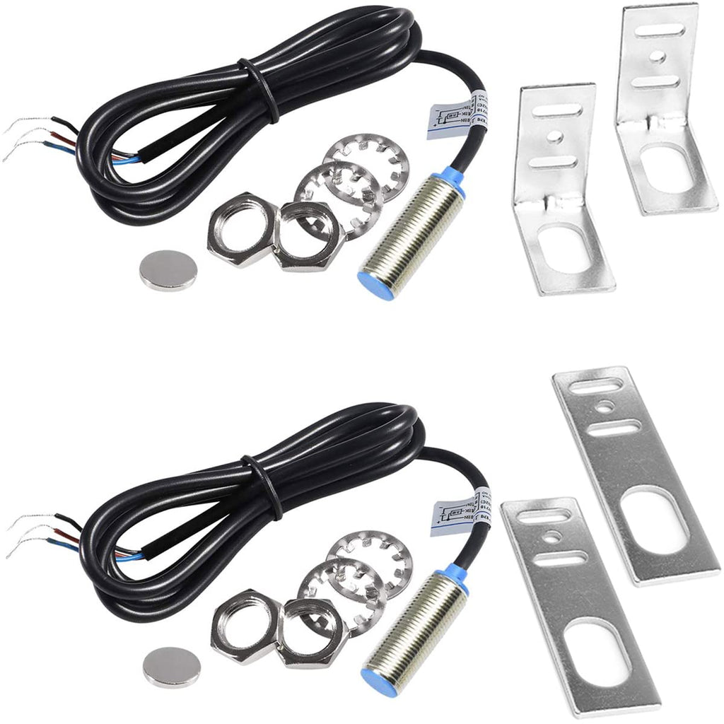  [AUSTRALIA] - Youmile 2pcs DC5-30V NJK-5002C Hall Sensor Hall Effect Switch Proximity Sensor NPN 3-Wire Normally Open with Magnet Proximity Switch Holder M12