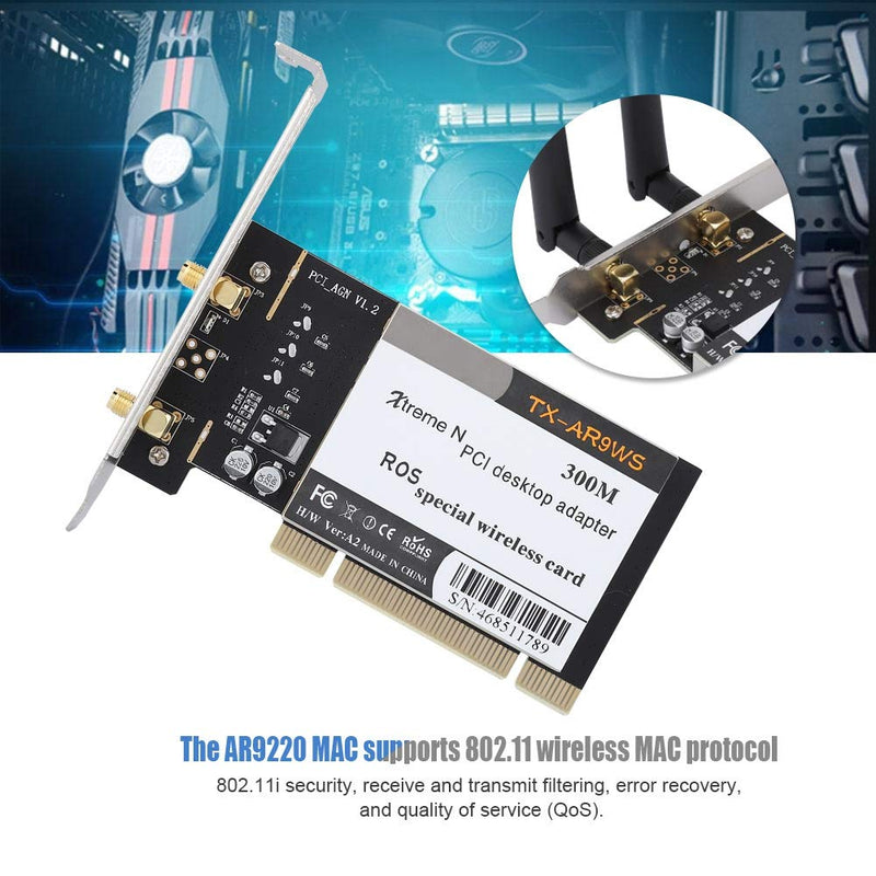  [AUSTRALIA] - 300Mbps Dual Band PCIe Express Adapter Network Card WLAN WiFi Adapter Card for Desktop PC Adapter for Windows XP , Windows 7 32 ,64 bit , Windows 8 32 ,64 bit , Windows 10 32 ,64 bit , ROS