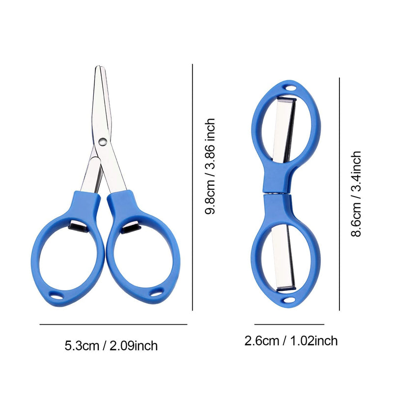  [AUSTRALIA] - Tatuo 6 Pieces Stainless Steel Scissors Anti-Rust Folding Scissors Glasses-Shaped Mini Shear for Home and Travel Use (5 Colors)