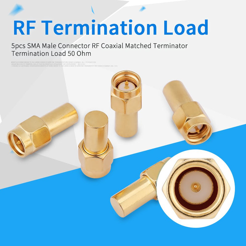  [AUSTRALIA] - 5pcs Coaxial Terminators SMA Male Connector RF Coaxial Matched Terminator Termination Load 50 Ohm 2W SMA Terminator