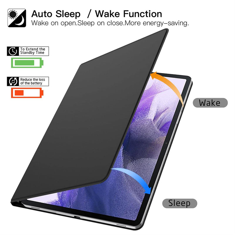  [AUSTRALIA] - Ztotop Magnetic Case for Samsung Galaxy Tab S7 FE/Galaxy Tab S7 Plus 12.4 Inch, Strong Magnetic Ultra Slim Lightweight Case with Auto Wake/Sleep Function, Stand Cover for SM-T730/T733/T736/T738, Black