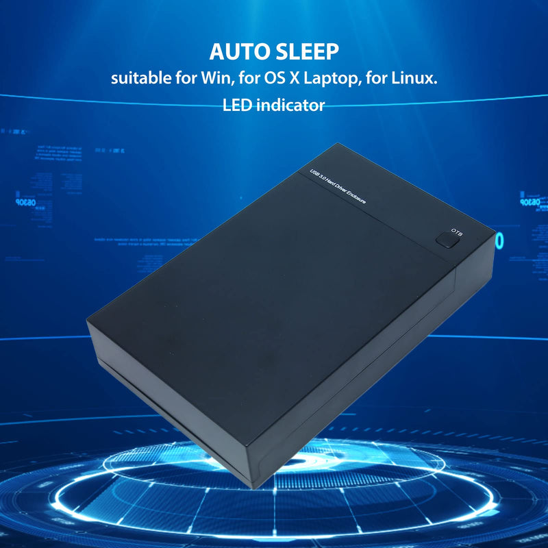  [AUSTRALIA] - USB3.0 to SATA HDD Enclosure, UASP High Speed Docking Station for 2.5 or 3.5in HDD SSD, Auto Sleep LED Indicator Hard Disk Case
