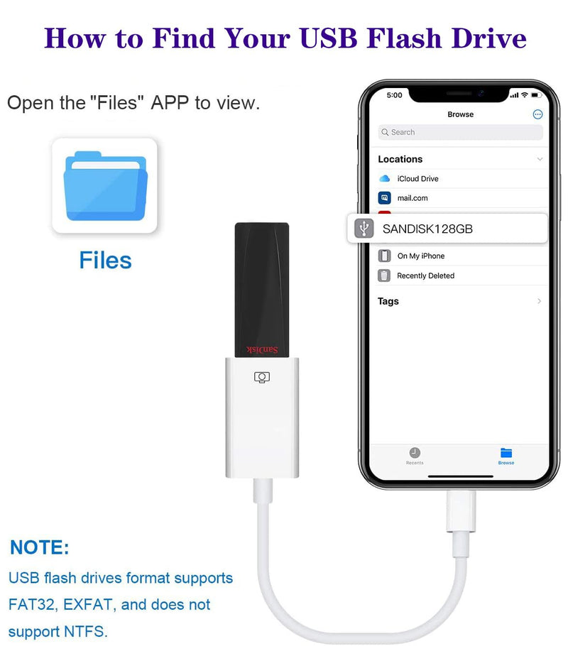  [AUSTRALIA] - Naiyal Lightning to USB Camera Adapter, Apple MFi Certified USB OTG Cable Converter for iPhone 14 13 12 11 Pro Max XS XR X 8 iPad, Support Camera, Card Reader, USB Flash Drive, MIDI Keyboard (White-1) White-1