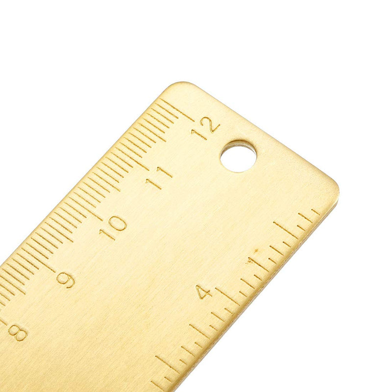  [AUSTRALIA] - uxcell Straight Brass Ruler 120mm 4 Inches Metric Measurement Tool Drawing Measuring Ruler 1mm Thickness