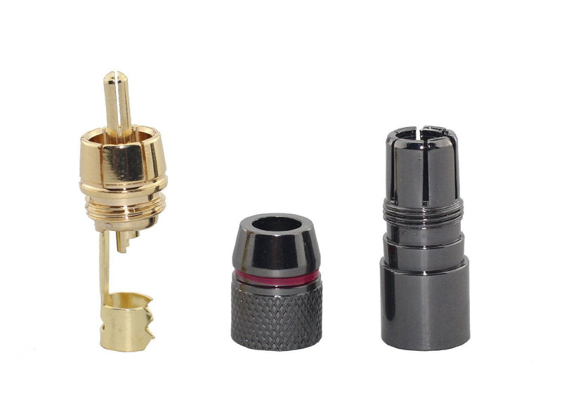  [AUSTRALIA] - [2pcs] Hi End RCA Male Plug Adapter Audio Phono Gold Plated Solder Connector Wv-hfr2in1