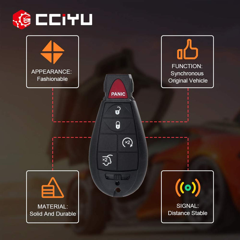 cciyu 1PC Uncut 5 Button Keyless Entry Remote Fob Replacement for C hrysler 300 Town & Country for J eep Commander Grand Cherokee for V olkswagen Routan for D odge Challenger(M3N5WY783X IYZ-C01C) - LeoForward Australia