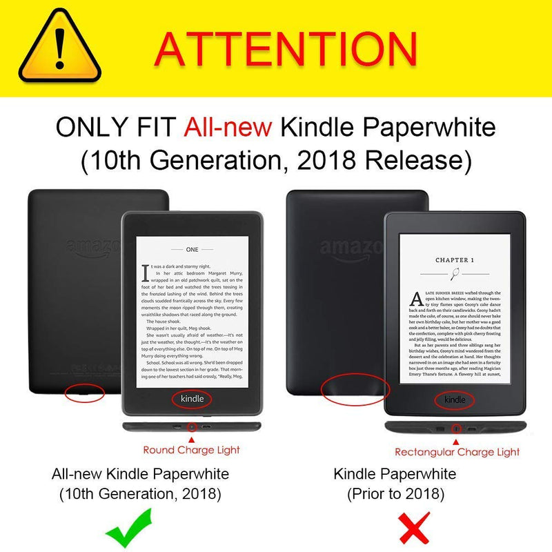  [AUSTRALIA] - Tkkie Slimshell Case for Amazon All-new Kindle Paperwhite (10th Generation - 2018) - PU Leather Lightweight Cover with Auto Wake / Sleep for Amazon Kindle Paperwhite E-Reader,Books Books
