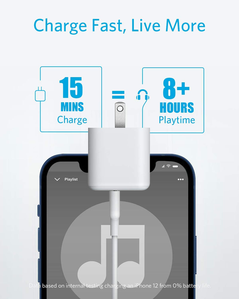  [AUSTRALIA] - USB C Charger, Anker 20W PIQ 3.0 Fast Charger with Foldable Plug, PowerPort III Charger for iPhone 14/14 Plus/14 Pro/14 Pro Max/13, iPad/iPad Mini, MagSafe, and More (Cable Not Included)