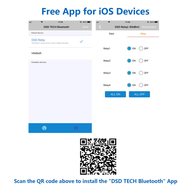 DSD TECH 12V Bluetooth Relay Module for Remote Control Switch Compatible with iPhone and Android 4.3 - LeoForward Australia
