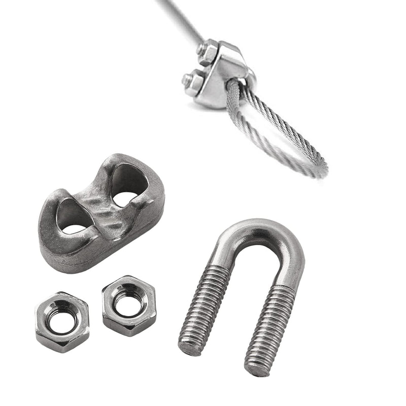  [AUSTRALIA] - HSTECH 20PCS 1/8 Inch M3 304 Stainless Steel Wire Rope Cable Clip Clamp, Used for Anything That Involves Cable Clips: Rigging, Temporary Guardrail Systems, Securing Loads, Hanging Banners Or Flags M3-1/8''