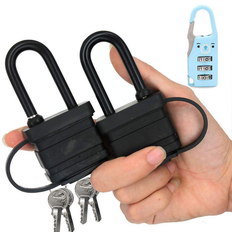  [AUSTRALIA] - 40mm 2-Heavy Duty Waterproof Padlock - Ideal for Home, Garden Shed, Outdoor, Garage, Gate Security (2 Pieces Set, Send a Small Password Lock)