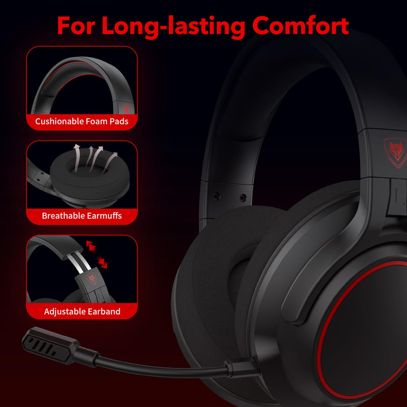  [AUSTRALIA] - NUBWO N20 Gaming Headset with Mic - Compatible with PS5, Xbox One, Nintendo Switch Lite, PC, Laptop, and Mac, Over Ear Headphones with Noise Cancelling Microphone