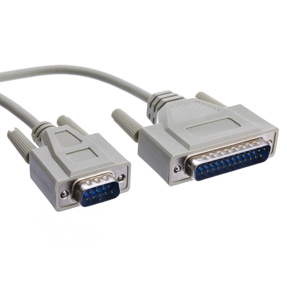  [AUSTRALIA] - CableWholesale DB9 to DB25 Serial Cable, 9 Conductor 28 AWG Single Shielded RS232 Serial Cable, DB9 9 Pin Male to DB25 25 Male Connector Serial Cable, Beige, 6 Foot
