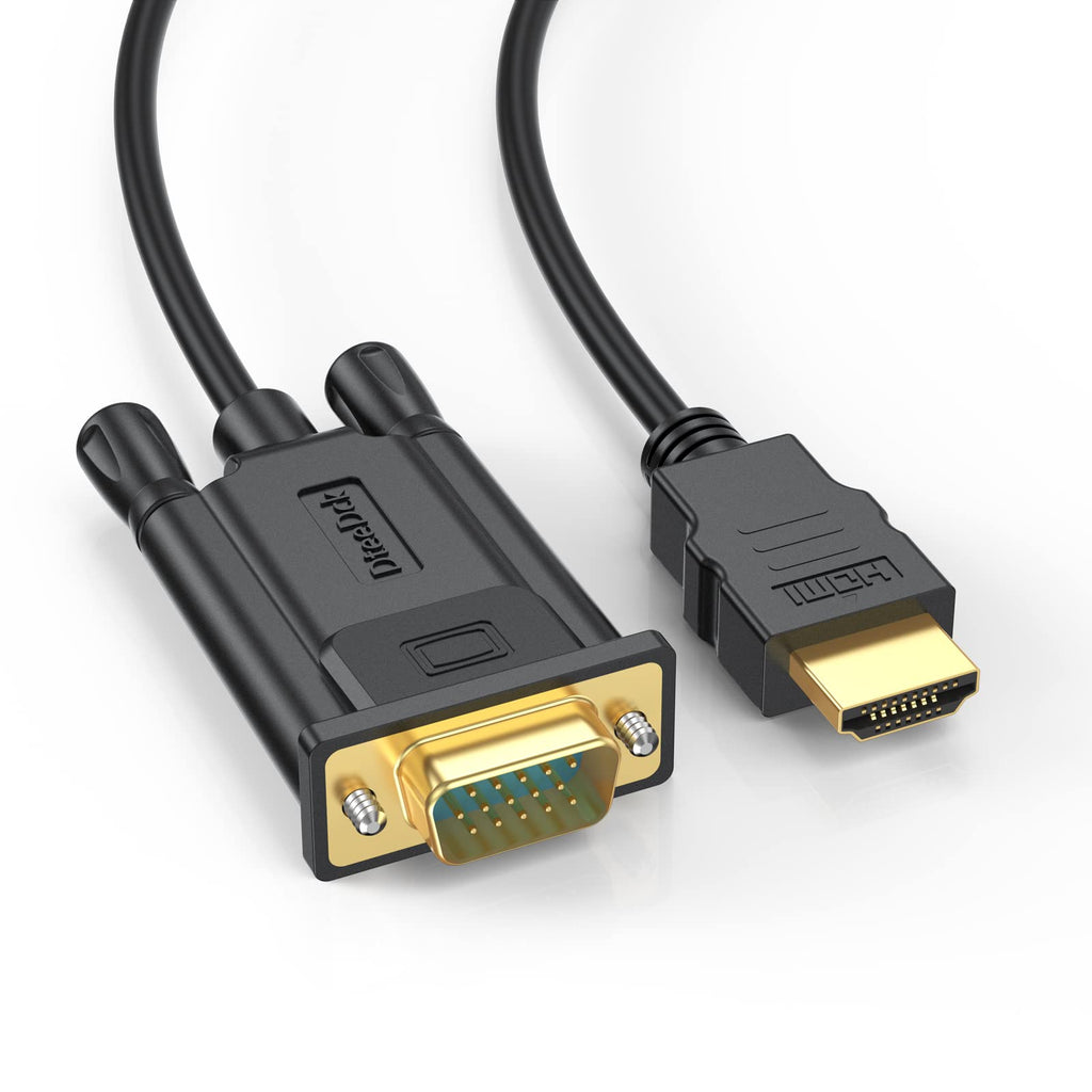  [AUSTRALIA] - HDMI to VGA Cable 3ft, DteeDck HDMI-to-VGA Male to Male Active Cord Connect Laptop Desktop to Monitor Projector HDTV 1 3 feet