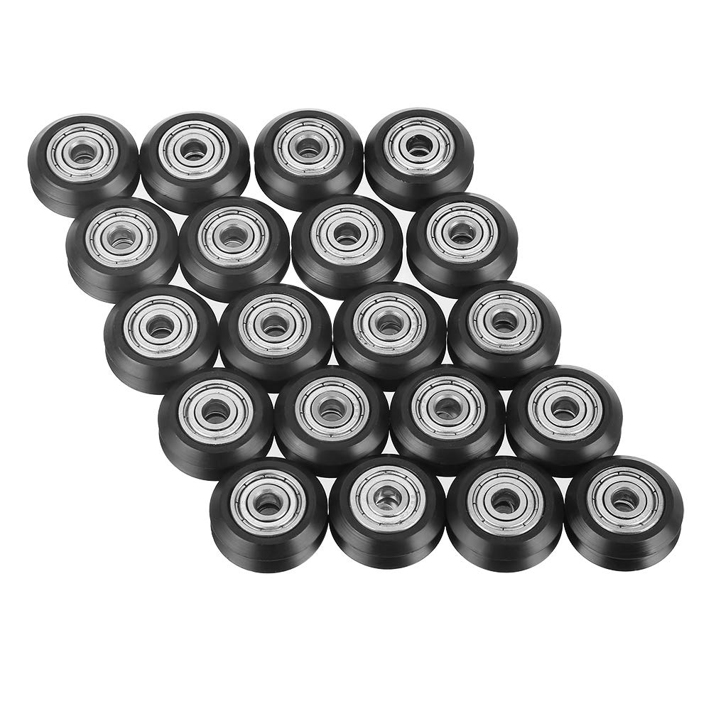  [AUSTRALIA] - V-Shape Groove Wheel 5mm Bore 625 Bearing Pulley Accessories Double Bearing Sliding Gate for CNC 3D Printer 20pcs