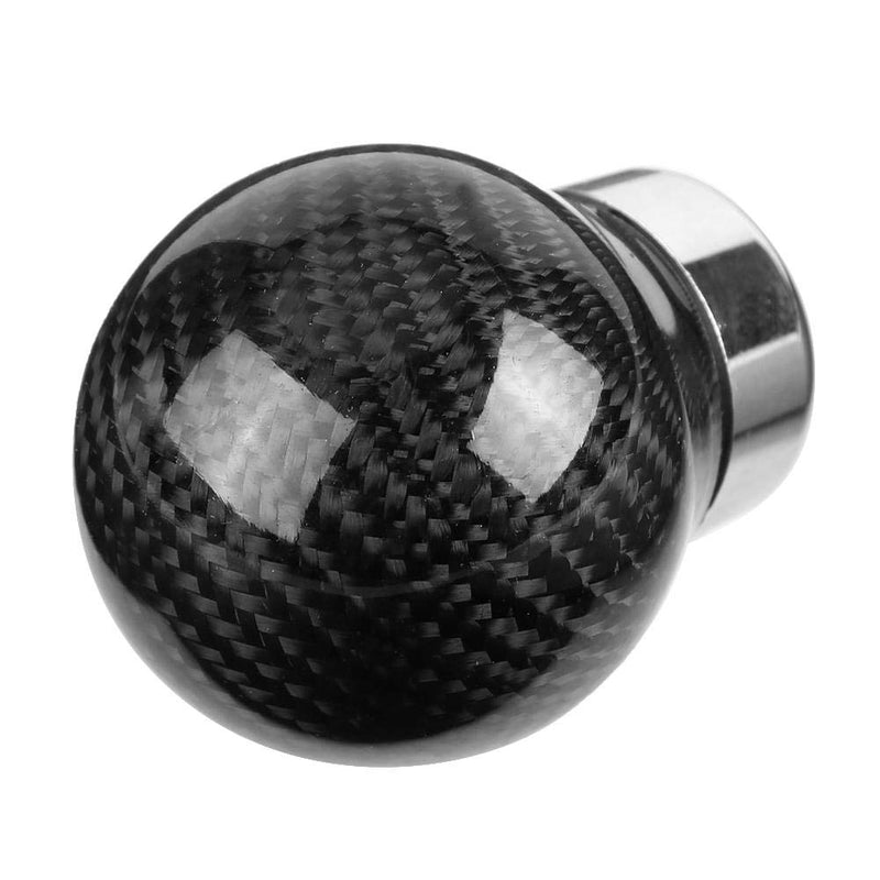  [AUSTRALIA] - Qiilu Universal Carbon Fiber Round Shift Knob Manual Stick Shift Knob Gear Stick Shift Head Replacement Kit