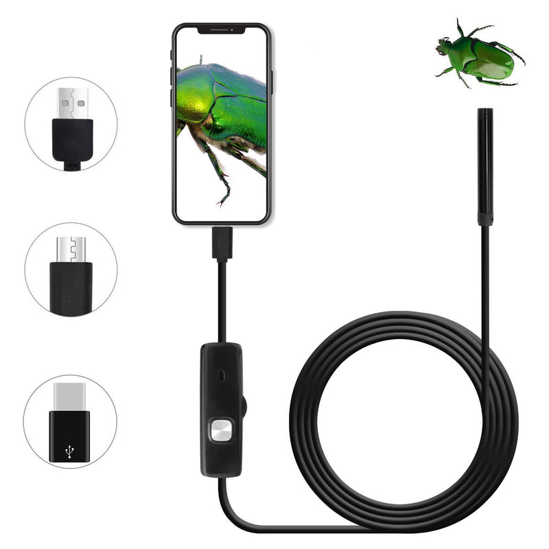  [AUSTRALIA] - QiCheng&LYS USB Android Endoscope 2.0 Megapixel CMOS HD 2 in 1 Waterproof Endoscope Inspection Camera Rigid Snake Cable for Smartphone Tablet Device (2m) 2m