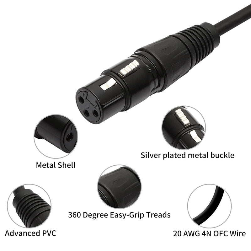  [AUSTRALIA] - Oluote XLR Microphone Cable, XLR Male to Right Angle Female Cable 3 PIN XLR to XLR Cable XLR Mic Patch Audio Cable Cord (0.650)