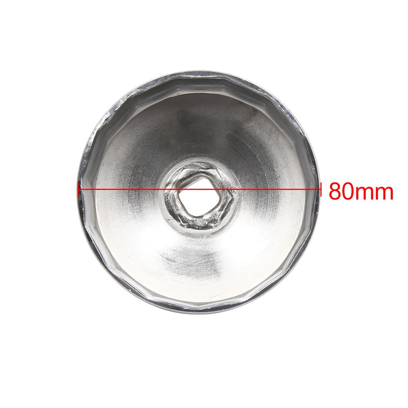  [AUSTRALIA] - uxcell Steel 80mm 15 Flutes Car Oil Filter Cap Wrench Socket Housing Remover Tool