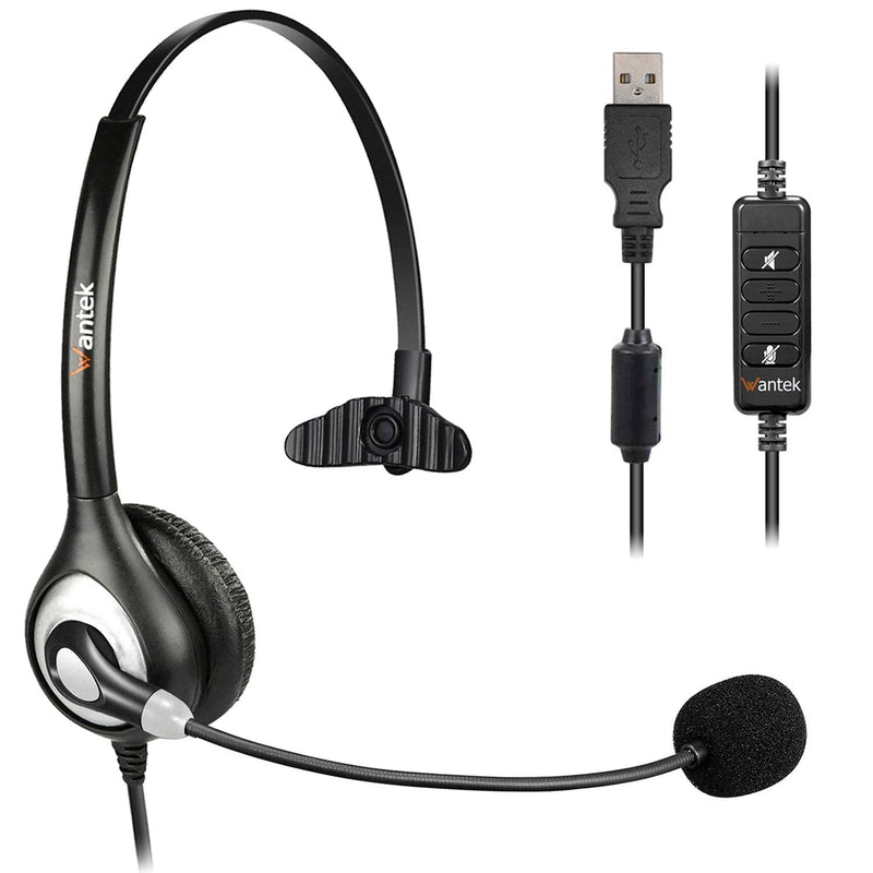  [AUSTRALIA] - USB Headset with Microphone Noise Cancelling & Audio Controls, Computer Headphones for PC Laptop, Business, Home Office, Call Center, Skype, Zoom, Webinar, Clear Chat, Super Light Gray