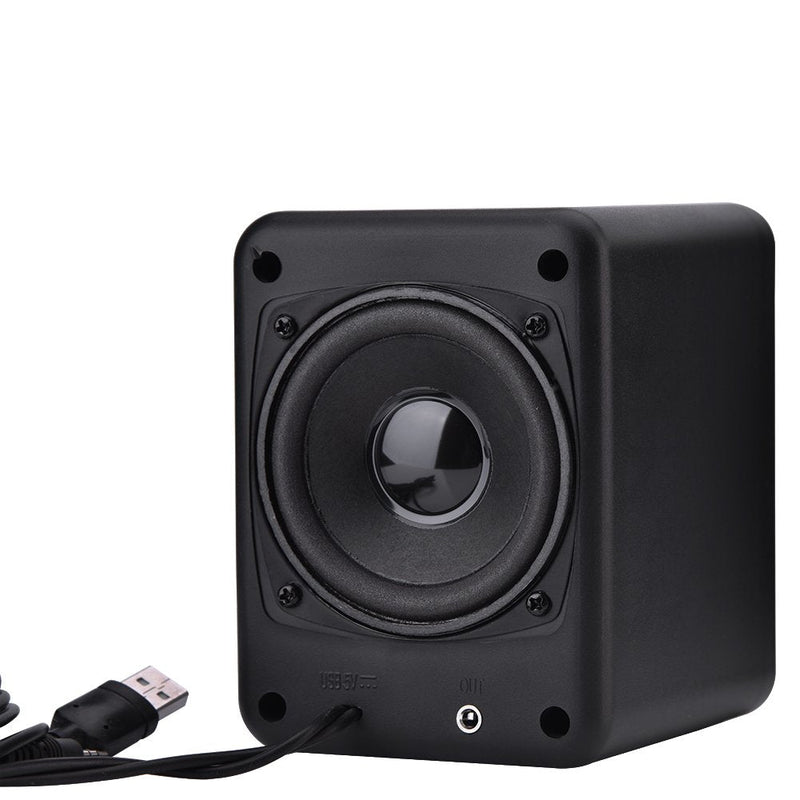 [AUSTRALIA] - Portable Mini Computer Speakers, Wired Subwoofer Combination Speaker - 3D Stereo Bass Speaker Fits for Computer Laptop TV and Other Audio Devices with USB(Black) Black