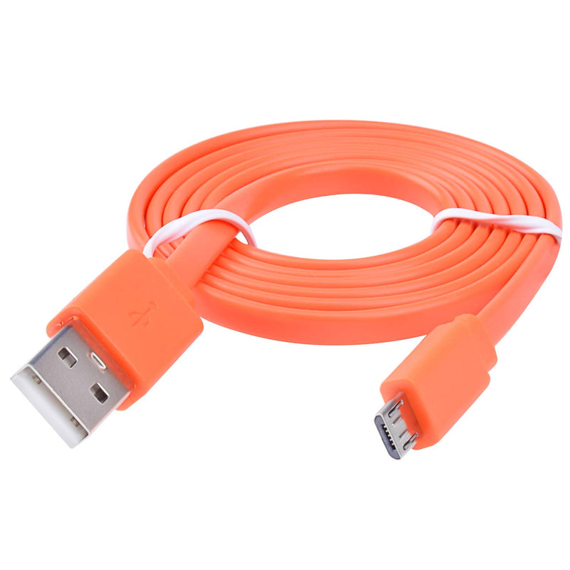 Flip 4 Replacement Cable Micro USB Fast Charger Flat Cable for JBL Flip 4 Flip3 Charge 2+ Charge 3 Pulse 3 Speaker Logitech UE Boom 22AWG Android Phones Orange-100cm - LeoForward Australia