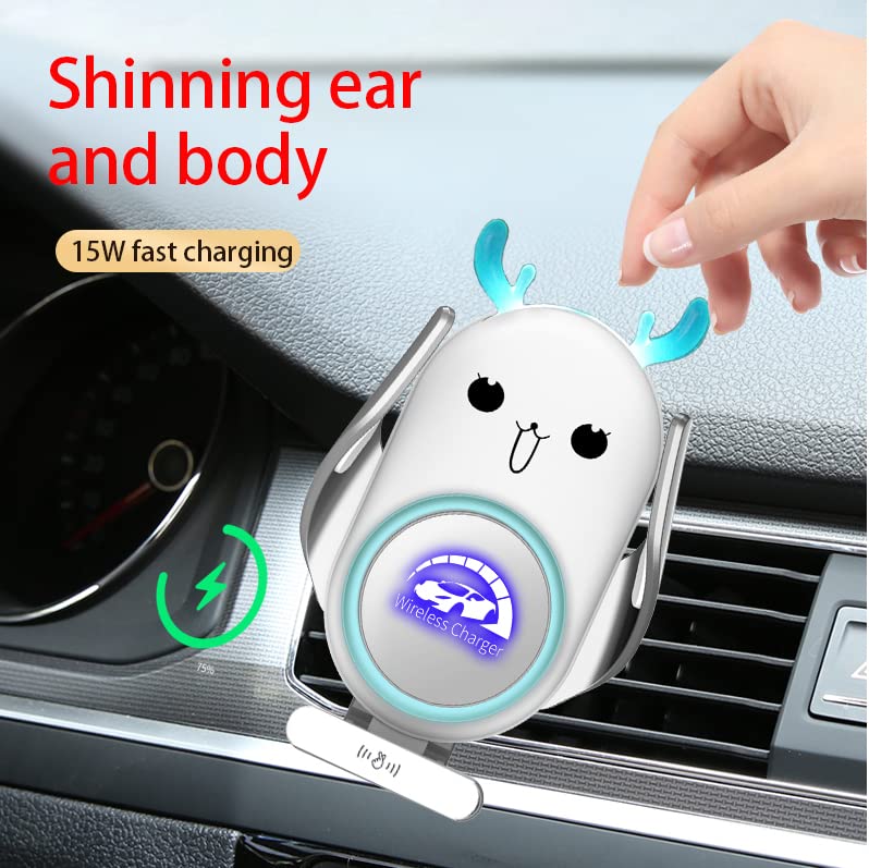  [AUSTRALIA] - Peanutech Universal Wireless Car Charger Mount,15W Fast Charging, Build-in Battery, Air Vent Dashboard, Compatible with iPhone 13/12/11/X/9 Series, Samsung S20/ S10/S9/S8/Note20/ Note10/9 etc