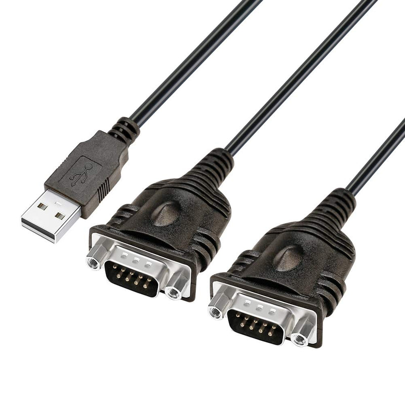  [AUSTRALIA] - DTECH Dual Serial to USB RS232 Adapter Cable with FTDI Chip FT232 RS-232 COM Port Expansion Compatible with Windows 11 10 8 7 XP Mac Linux 2 port