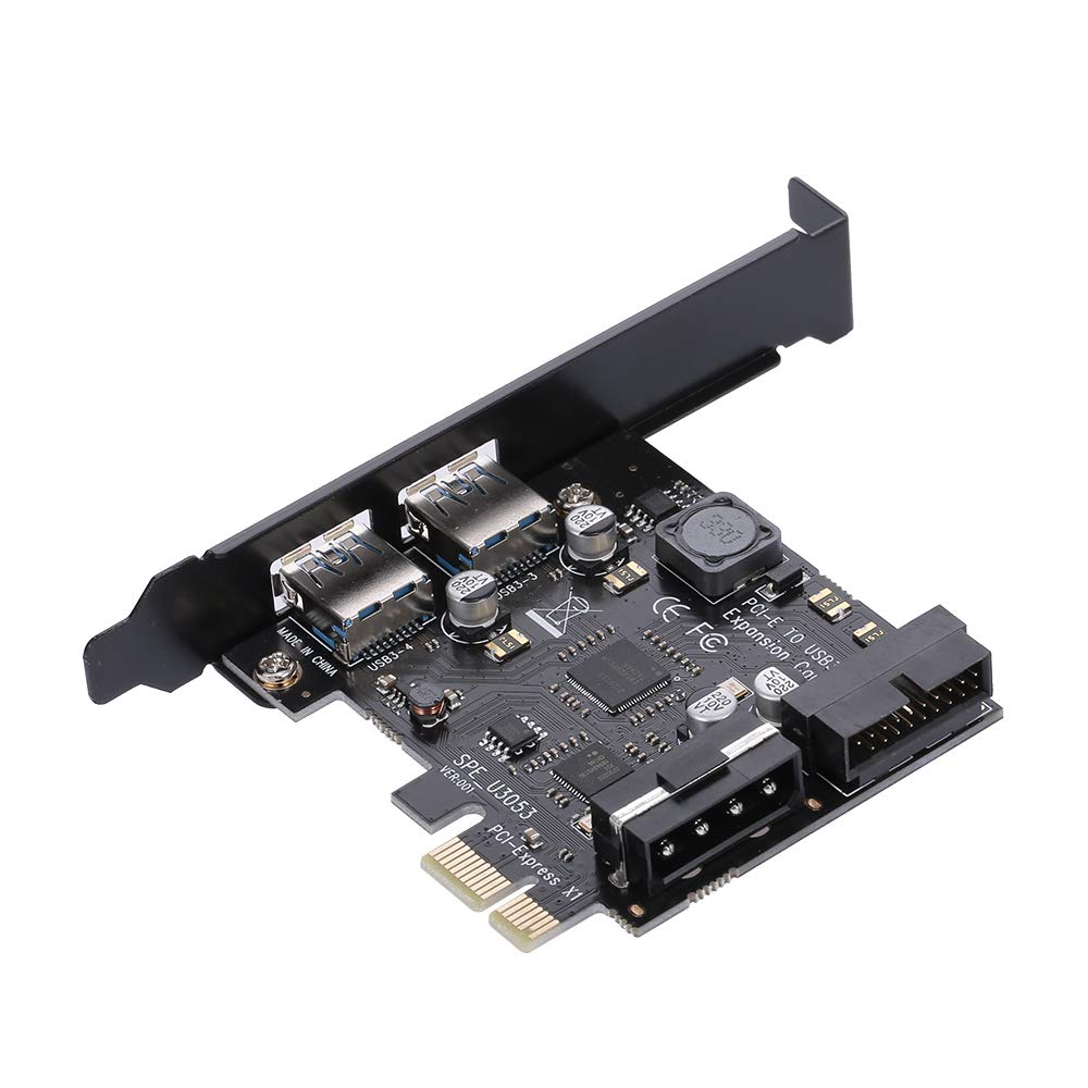  [AUSTRALIA] - Docooler STW PCI-E to USB 3.0 2-Port PCI Express Card Mini PCI-E USB 3.0 Hub Controller Adapter with Internal USB 3.0 19-Pin Connector and 5V 4 Pin Male Power Dual Port Connector