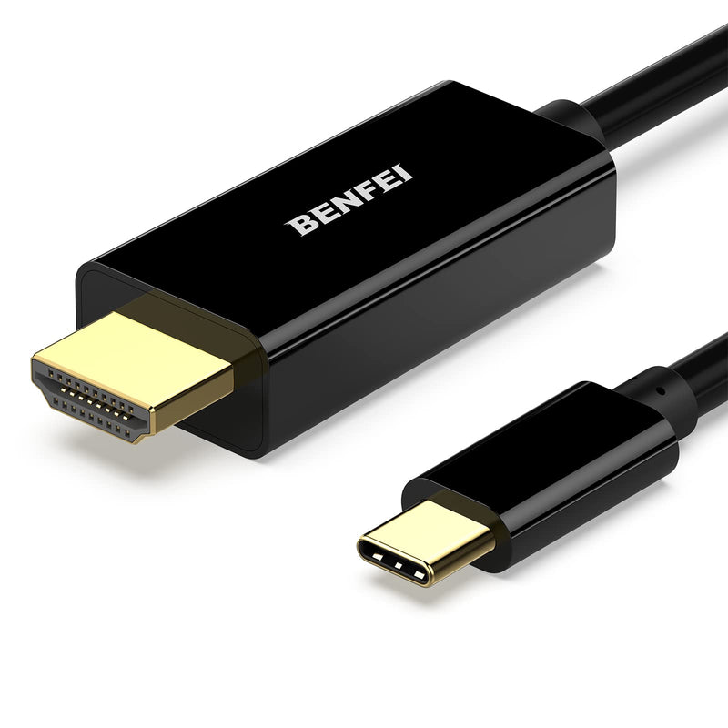  [AUSTRALIA] - USB C to HDMI Cable, Benfei USB Type-C to HDMI 6 Feet Cable [Thunderbolt 3 Compatible] for MacBook Pro 2020/2019/2018, MacBook Air/iPad Pro 2018, Samsung Galaxy S10/S9, Surface Book 2 and More 4K@30Hz Black