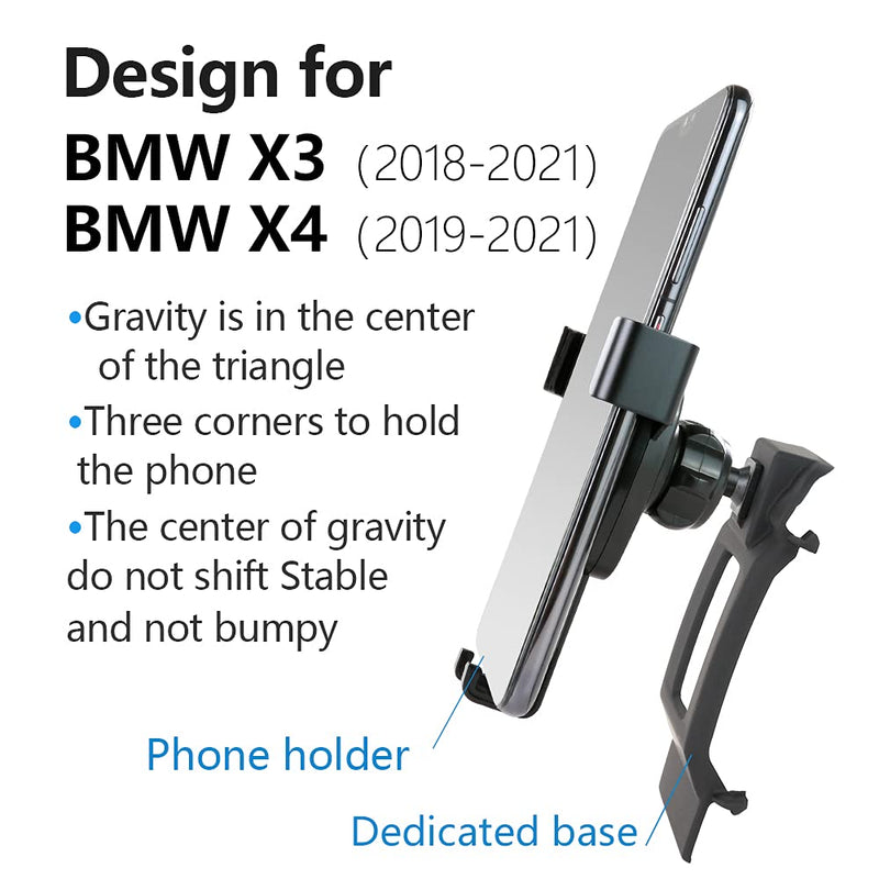  [AUSTRALIA] - LUNQIN Car Phone Holder for 2018-2021 BMW X3 SUV sDrive30i xDrive30i M40i 2019-2021 BMW X4 G01 G02 Auto Accessories Navigation Bracket Interior Decoration Mobile Cell Phone Mount BMW-X3/X4（2018-2021）