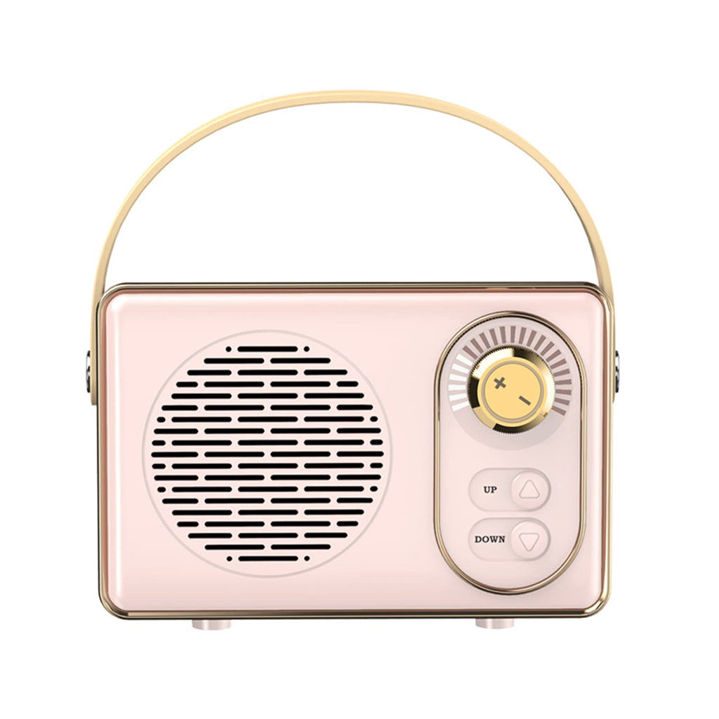  [AUSTRALIA] - Retro Bluetooth Speaker,Vintage Decor,Vintage Bluetooth Speakers,Wireless Portable Bluetooth Speaker Supports TWS Pairing/U-Disk/TF Card/AUX for Bedroom, Living Room, Desk Decorations (Pink) Pink