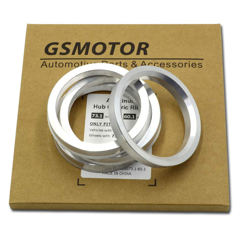  [AUSTRALIA] - GSMOTOR 73.1 to 60.1 Hub Rings, Compatible with Toyota Camry MR2 Sienna Avalon, Scion xB, Lexus GS300 GS350 GS400 IS250 IS300, Silver Aluminum Hubcentric Rings, Pack of 4