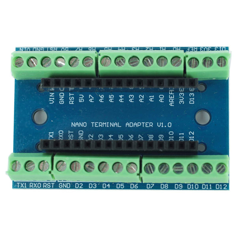  [AUSTRALIA] - 5pcs DEVMO Nano Screw Terminal Adapter Shield Expansion Board Nano V3.0 AVR ATMEGA328P-AU Module Compatible with Ar-duino