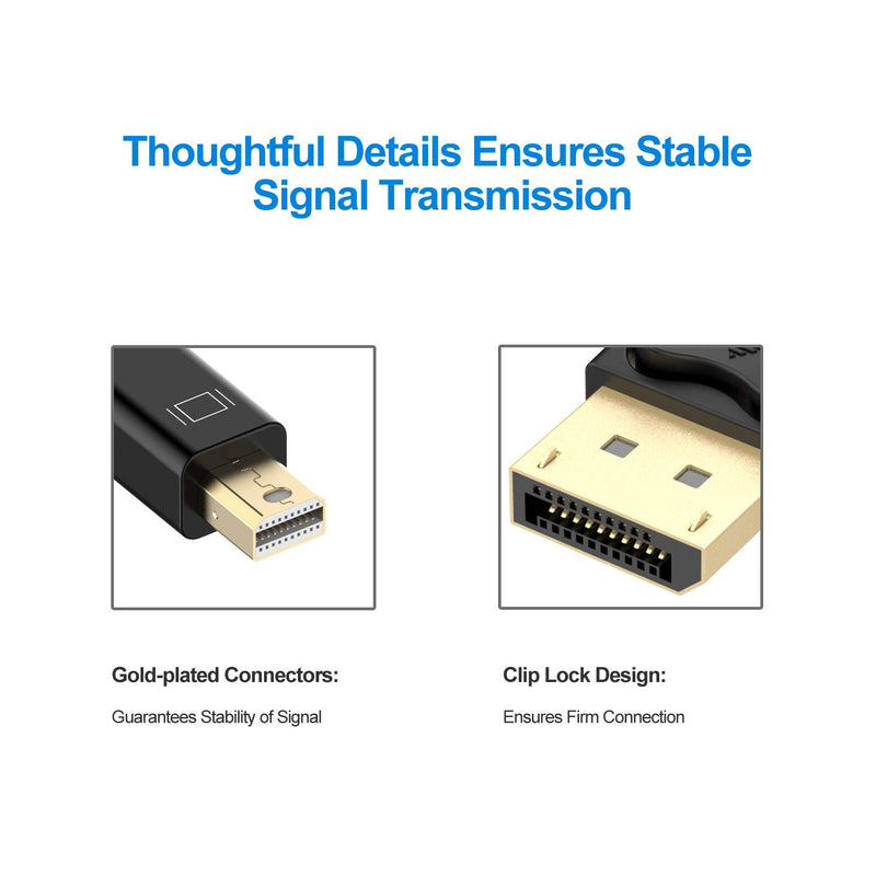 Rankie Mini DisplayPort to DisplayPort Cable, Mini DP to DP, 4K Ready, Gold Plated, 6 Feet - LeoForward Australia