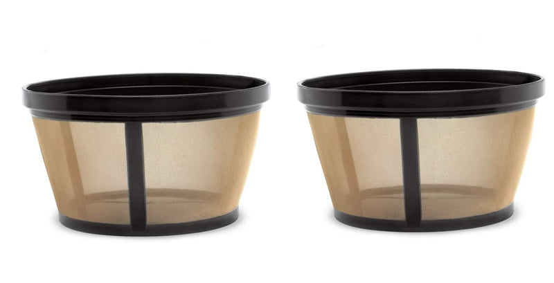 2 X Permanent Basket-Style Gold Tone Coffee Filter designed for Mr. Coffee 10-12 Cup Basket-Style Coffeemakers - LeoForward Australia