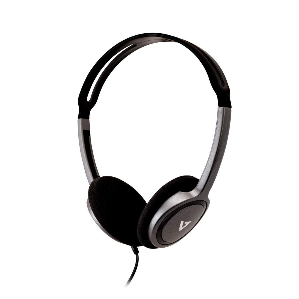  [AUSTRALIA] - V7 HA310 Lightweight Stereo Headset - Black & Grey without Microphone